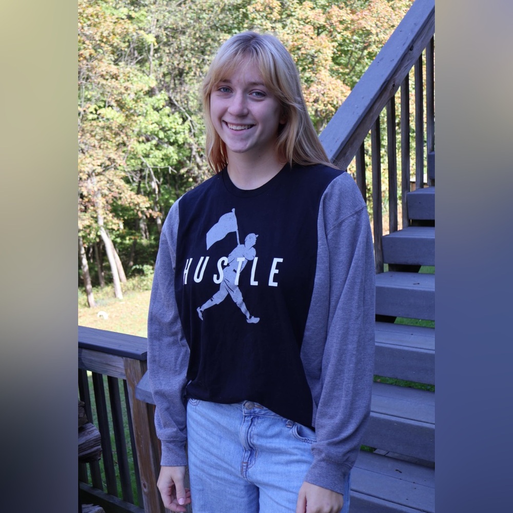 Black and Gray Hustle Graphic Sweatshirt